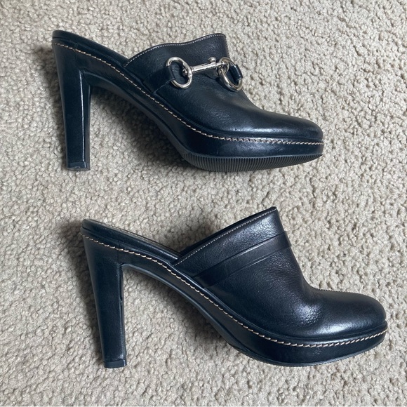 COACH Karsen Black Leather Mules/Clogs - Picture 4 of 12